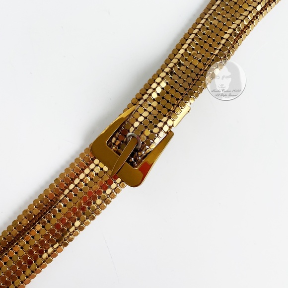 Whiting Davis Gold Metal Mesh Belt Vintage 70s Disco  Studio 54 Retro main image 5